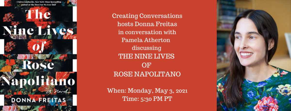 Donna Freitas author photo NINE LIVES OF ROSE NAPOLITANO cover art May 3 event details